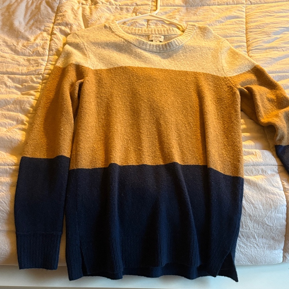 J. Crew Women's Colorblock Sweater - Cream, Tan, and Navy